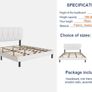 King Bed Frame, White, Upholstered Wooden Slat Bed Frame with Headboard, Easy Assembly, Underbed Storage, No Box Spring Needed 150x200 Image 2