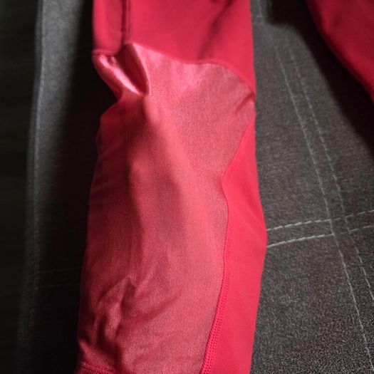 Coral Capri leggings, ruched bum, with mesh details, size 10