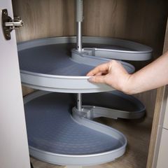 NEW Kitchen Storage Carousel - Set of two double steel kitchen carousel units (German brand)