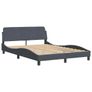 Bed Frame "Dover" Dark Grey 135x190 cm Double Velvet Image 2
