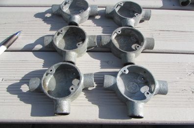 3 Way 20mm Tee Conduit Box x 6 for Sale