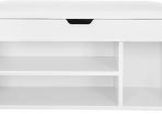 Ottoman 3 compartments Shoe Storage with cushion top