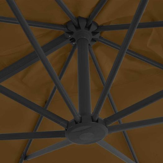 Cantilever Umbrella with Aluminium Pole 300x300 cm Taupe