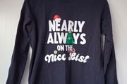 Dunnes Nearly Always on the Nice List lightweight long-sleeved top (6-7 years)