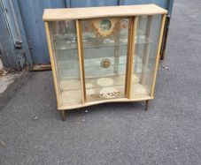 vintage mid century glass display cabinet