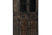 Highboard Black 90x40x180 cm Solid Mango Wood