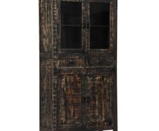 Highboard Black 90x40x180 cm Solid Mango Wood