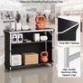 Folding Portable Bar Table, 1105 x 390 x 1010 mm, with Carry Bag, 2 Storage Shelves, and Detachable Skirt, Quick and Easy Setup Image 4