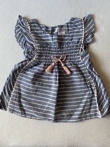 Girl's Blue and White Striped Top/Dress | 3-4 years New