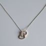 Sterling silver double heart necklace with real diamond accent Image 4