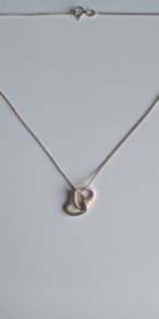 Sterling silver diamond heart necklace