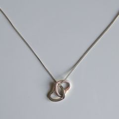 Sterling silver diamond heart necklace