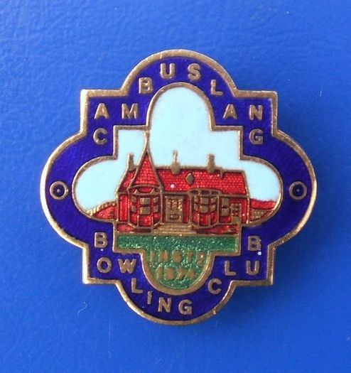 CAMBUSLANG BOWLING CLUB (Glasgow, Scotland) - a vintage enamel badge (c.1960's)