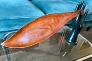 Vintage MCM 1960s Shaped Teak Leaf Dish