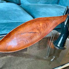 Vintage MCM 1960s Shaped Teak Leaf Dish