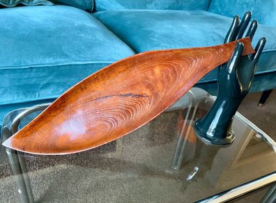 Vintage MCM 1960s Shaped Teak Leaf Dish
