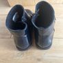Zara baby girls navy patent leather boots Sz 6/EU 23 EUC Image 3