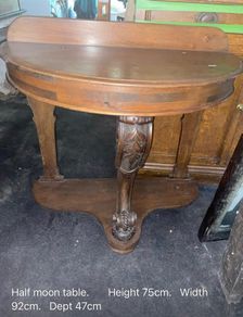 Half moon (Demi line) antique table