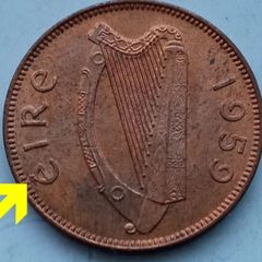 [#117] - Ireland 1959 | ERROR | Irish 1/4d | Farthing | Woodcock | KM.9 | UNC