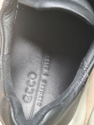 womens ECCO Chunky W zip trainers black leather runners Size UK 6 EU 39