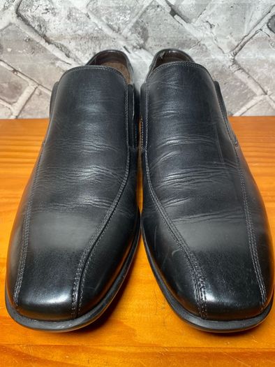NWOB Clarks Gadwell Stride Mens Black Leather Slip-On Loafers UK10