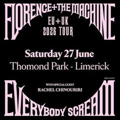 Florence and The Machine - 2x Pitch Standing - Sat 27 June Thomond Limerick