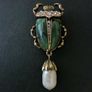 Art Deco Style Beetle Pearl Scarab Brooch Pin Image 4