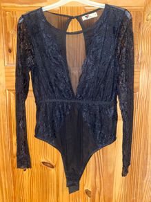 Black Lace and Mesh Bodysuit