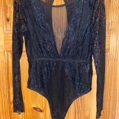 Black Lace and Mesh Bodysuit