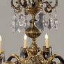 French Eight-Arm Brass & Crystal Chandelier Image 3