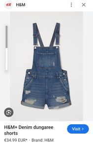 H&M Denim dungaree shorts