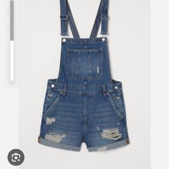 H&M Denim dungaree shorts