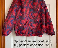 Spider-Man raincoat, perfect condition , 9 to 10