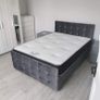 New Stylish single ,Double 4ft, 4ft6, King 5ft And 6ft Superking Sizes Divan Beds Instock. Drawers And Optional Tufted Mattresses Available. Free Delivery Image 3