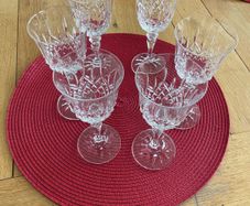 Set of six Galway Crystal small wine glasses