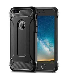 Black Luxury Back Cover Case for iPhone 5S, 5, SE 2016, Hybrid Armor ShockProof