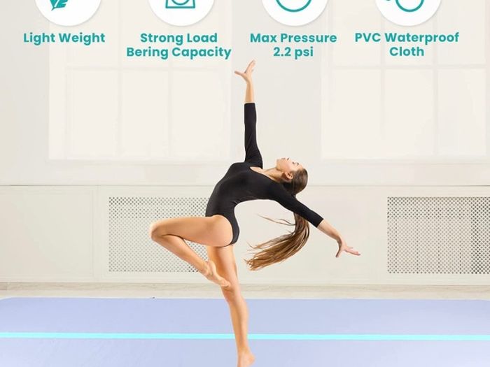 3M Inflatable Gymnastics Mat Tumbling Mat, 10cm Thick Practice Gymnastics Workout Mat Practice for Home Use, Beach, Park Exercise Fitness (FREE POSTAGE)