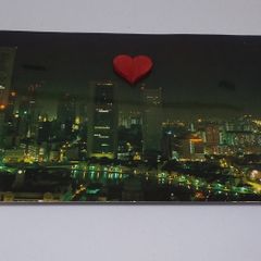 Singapore Postcard : Night View of City Centre - 1989