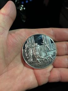 Medal Sterling Silver 925  weight 65gProof L'histoire de Jacob et D'Esau 1104 co