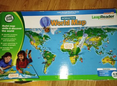 LeapFrog Tag World Map Activity Board, Activity Sets -Human Body, Letters, Numbers, ABC learn Chalkboard