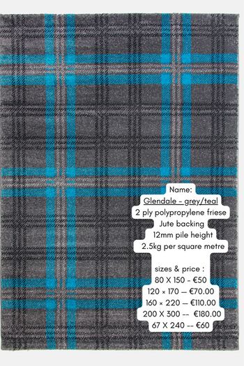 Tartan design rugs - free shipping