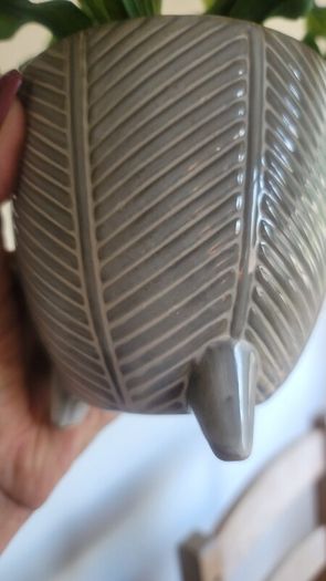 Artificial Plants in Ceramic Plant Pots with Decorative Stones x2