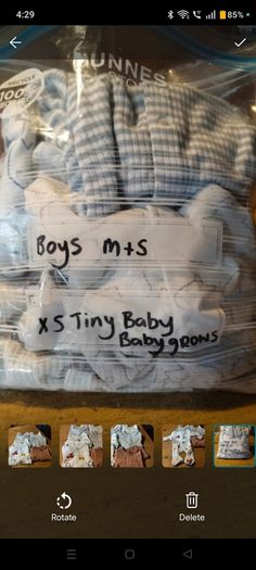 Boys M&S 5 tiny baby babygrows. Weight upto 6lb 3oz.