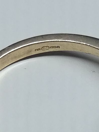 Vintage 9ct Gold Three Stone Ring Dublin Hallmark Size 51.5
