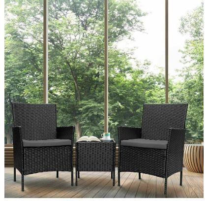 BRAND NEW 3 Pieces Wicker Rattan Patio Outdoor Furniture Conversation Sofa Bistro Garden