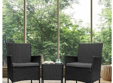 BRAND NEW 3 Pieces Wicker Rattan Patio Outdoor Furniture Conversation Sofa Bistro Garden