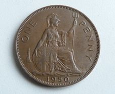 1950 English penny
