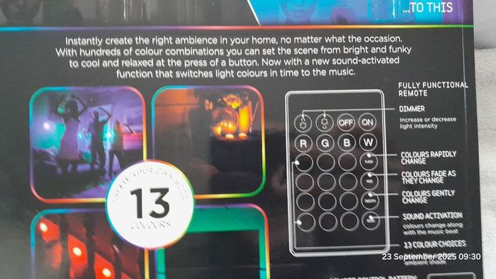 JML Mood Magic Beat Sound Responsive Remote Controlled Wireless Colour Changing LED lights - Pack Of 4