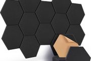 12 Packs Self-Adhesive Acoustic Absorption Panels, High Density 12" X 10" X 0.4" Soundproof Acoustic Panel, Hexagon Sound Absorbing Panels for Recording Studio &amp; Home &amp; Offices MULTIPLE COLOURS AVAILABLE (FREE POSTAGE)