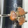 Sterling Silver Ring with Peach Coloured Stones Size P Image 8